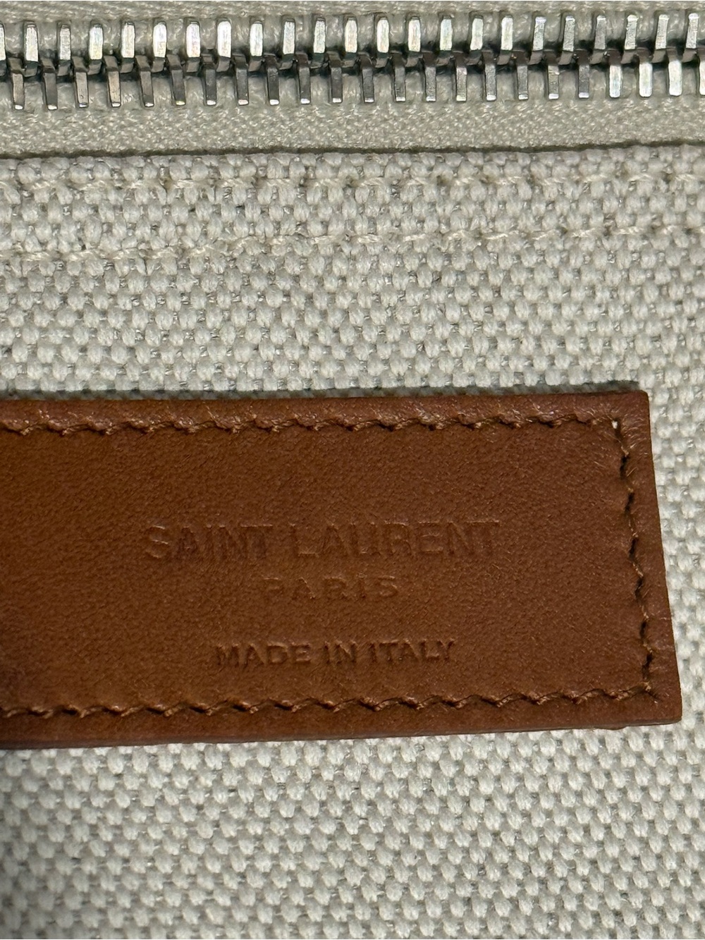 Saint Laurent Cream Rive Gauche Canvas Tote - Picture 3 of 3